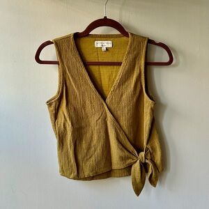 Madewell Texture & Thread Olive Wrap Tank - XS